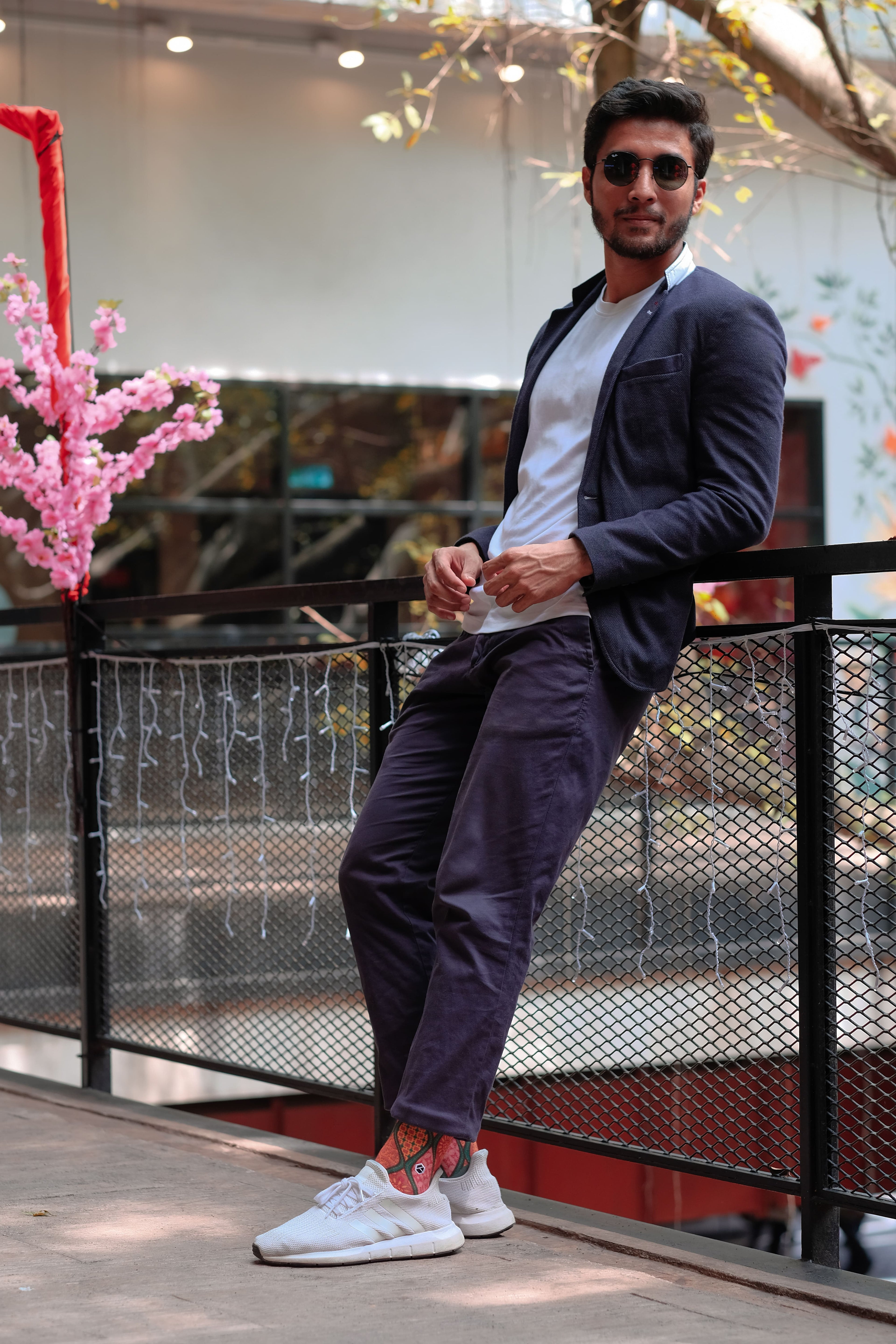 Tiger Orange Batik Patterned Cotton Crew Socks | Ceplok