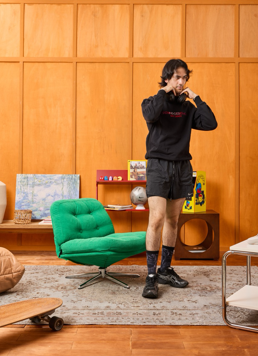 Satria Malam - Noir Monochrome Batik Patterned Cotton Crew Socks