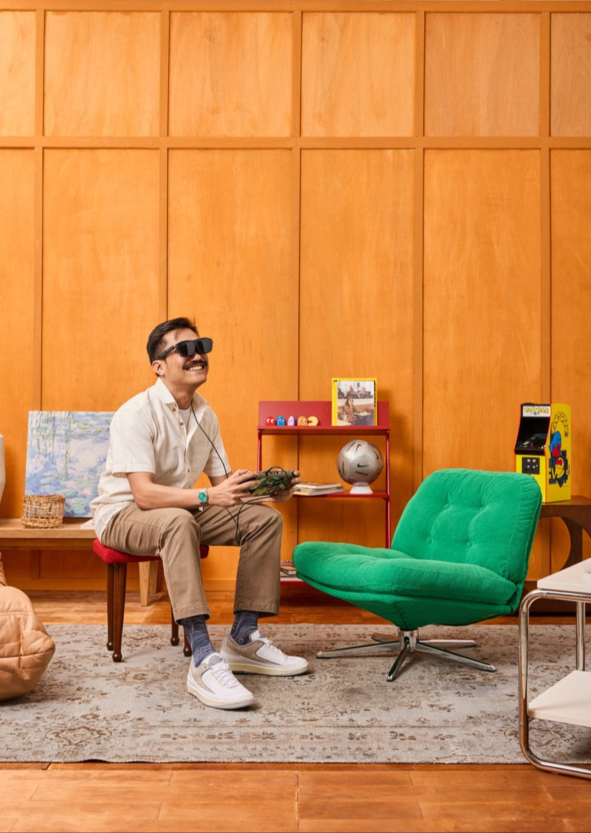 Satria - Regent Grey Monochrome Batik Patterned Cotton Crew Socks