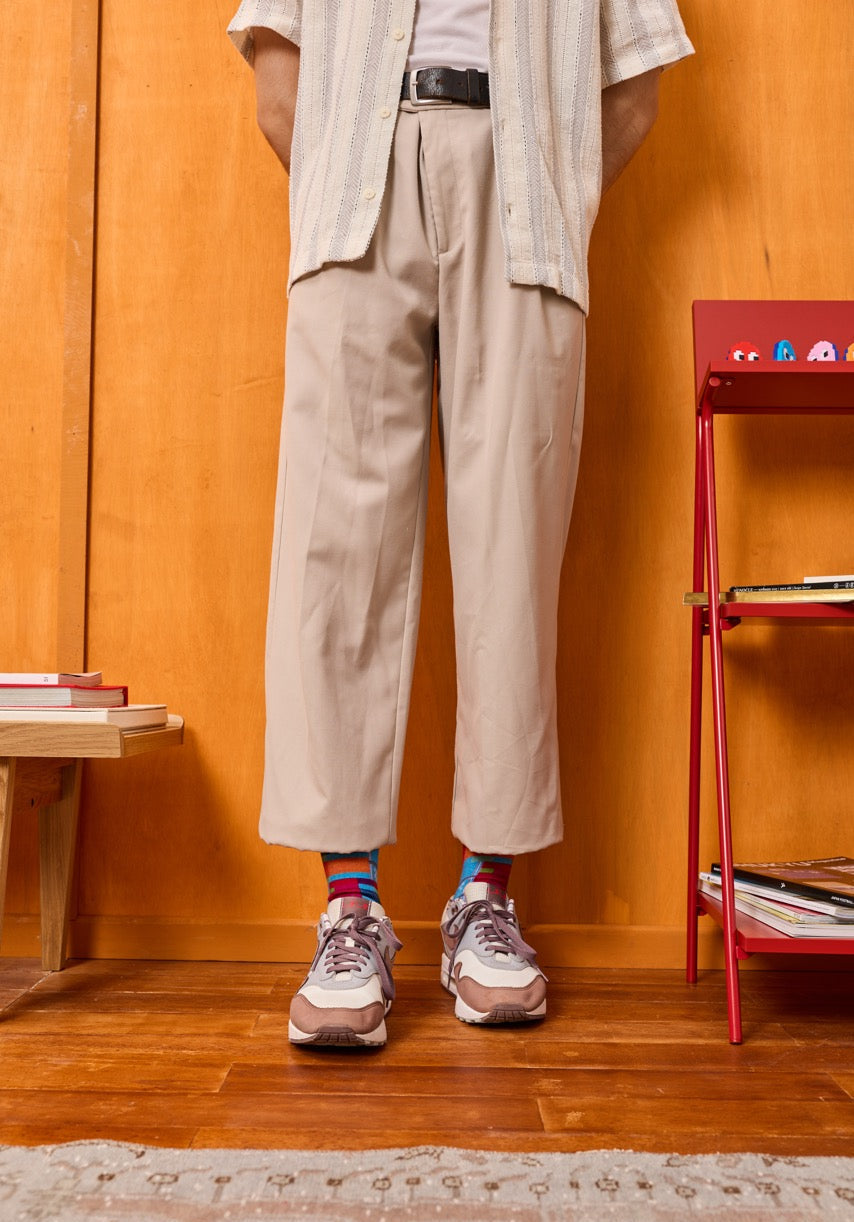 Rona Bayu - Blue Breeze Songket Patterned Cotton Crew Socks