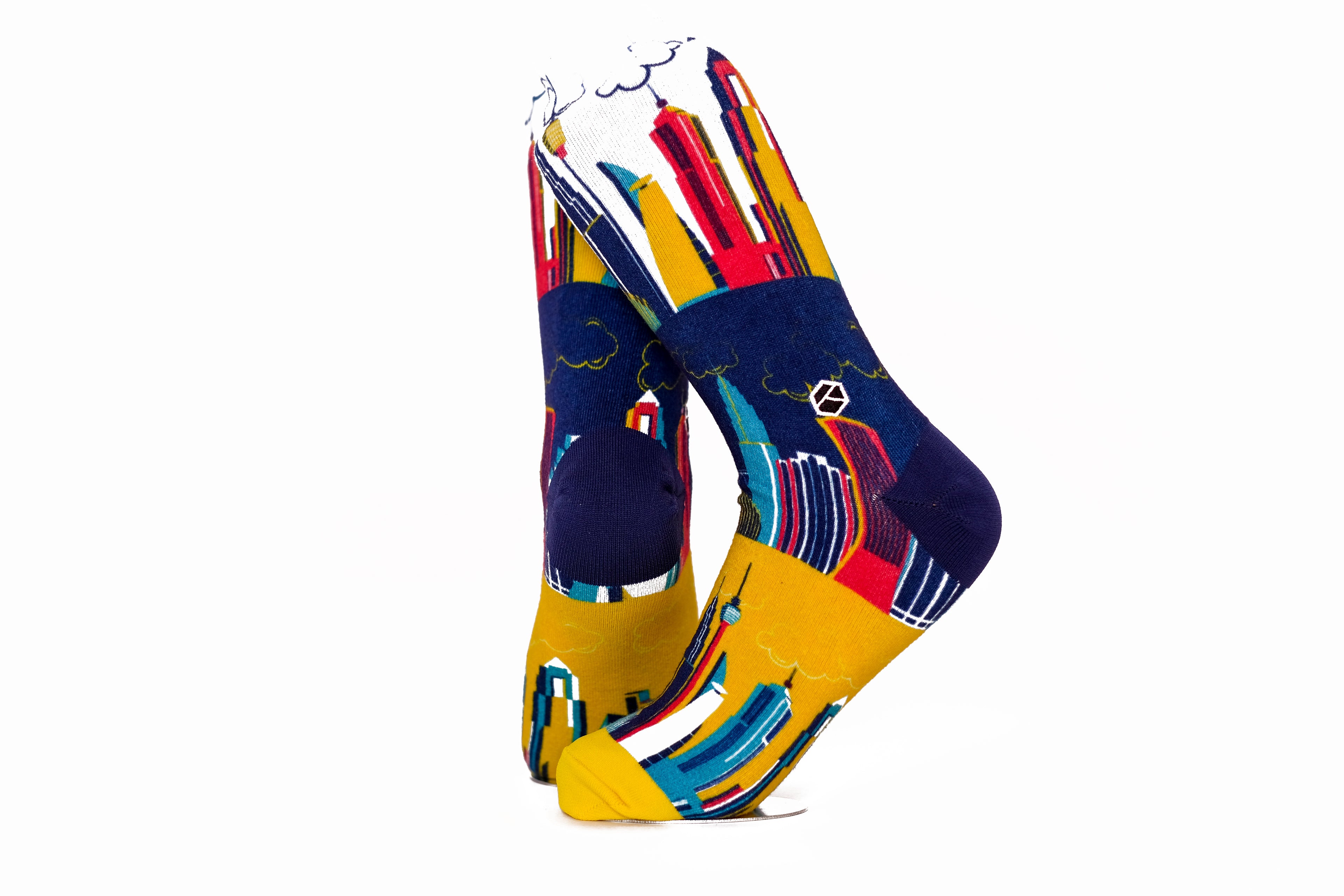 Multi-colour KL City Patterned Cotton Crew Socks | KL CityScape