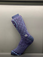 Dusky Blue & Charcoal Noir Monochrome Batik Patterned Cotton Crew Sock | Satria II & Satria Malam II