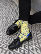 Load image into Gallery viewer, Golden Sand Batik Patterned Cotton Crew Socks | Mentari