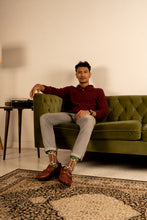Load image into Gallery viewer, Mint Green Batik Patterned Cotton Crew Socks | Ratna