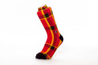 Scarlet Red Sarong Patterned Cotton Crew Socks | Sarong
