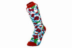 Sky Blue Fruit Patterned Cotton Crew Socks | Rambutan
